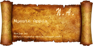 Nyeste Appia névjegykártya